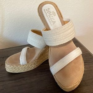 White wedge sandals. Great used condition .
